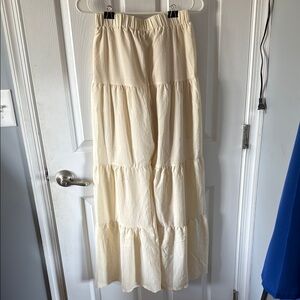 Elegant Cream Flowy Pants
